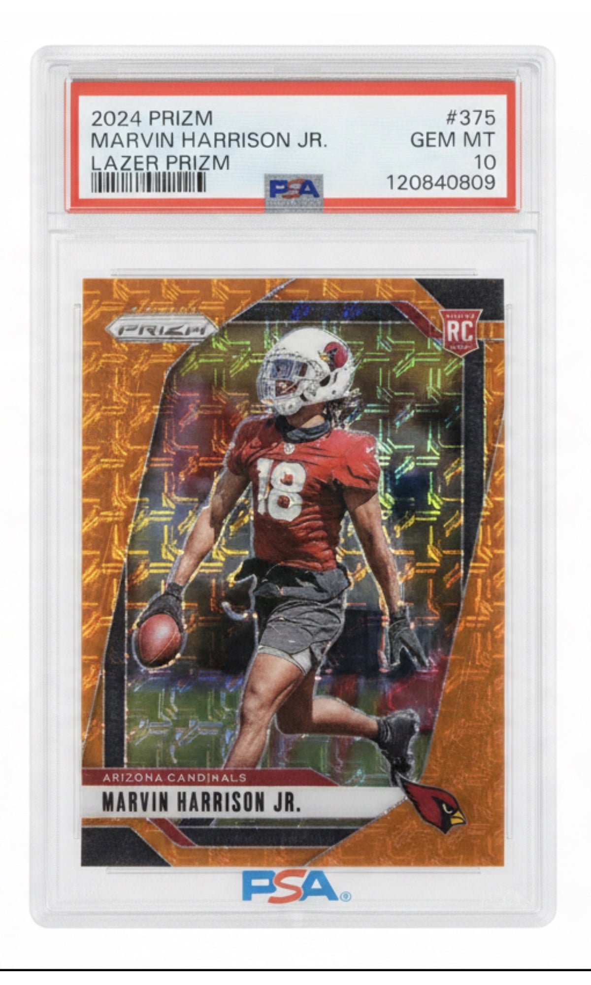 2024 Panini Prizm Lazer Marvin Harrison Jr. #375 PSA 10